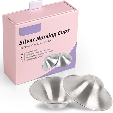 Silver Nursing Cups 镀银哺乳杯乳头保护罩安抚保护罩新生儿喂养 ¥ 35 新人价 800+件 退货包运费 先采后付 7天无理由 回头率57% 