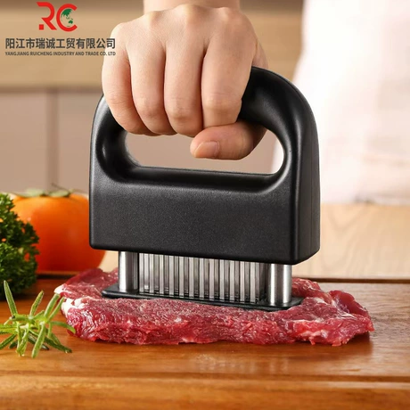 新款48针嫩肉器松肉针牛排针牛肉锤牛排断筋神器嫩肉打肉厨房工具 首单减1元 ¥ 6 新人价 全网8100+件 退货包运费 先采后付 7天无理由 回头率61% 阳江市阳东区瑞诚工贸有限公司 运费: 获取 下单价: 获取 起订量: 获取 发货时间: 获取 年销量: 19 年销售额: ¥102.60 上架时间: 2024-08-25 (649天) 开店日