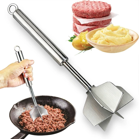 304不锈钢捣肉器捣碎器搅拌器土豆泥器鸡肉碎肉器Meat Chopper 首单减3元 ¥ 24 .6 新人价 2400+件 退货包运费 先采后付 回头率48% 江门市乐盈家居用品有限公司