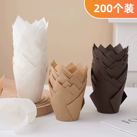 郁金香纸杯蛋糕纸杯子马芬杯火焰杯烤箱耐高温麦芬杯防油托200只 防油纸 ｜ 无氟防油涂层 ｜ 舒适 ¥ 3 .5 已售6800+件 退货包运费 先采后付 佛山市俊涛纸品有限公司 运费: 获取 下单价: 获取 起订量: 获取 发货时间: 获取 年销量: 6800件 年销售额: ¥23800.00 上架时间: 2025-03-21 (452天) 开店日