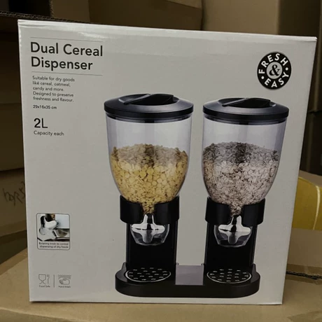 cereal dispemser 麦片机 谷物分配器 食物杂粮储物罐 麦片桶 ¥ 12 60+件 退货包运费 3天达 先采后付 回头率35% 义乌市科旸日用品厂 运费: 获取 下单价: 获取 起订量: 获取 发货时间: 获取 年销量: 6 年销售额: ¥72.00 上架时间: 2025-09-09 (256天) 开店日期: - 综合服务分: - 产