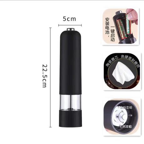 胡椒研磨器神器煎牛排调料罐黑胡椒电动跨境海盐磨料理厨房神器 满5000包邮 ｜ 食物研磨器榜第13名 ¥ 10 .9 全网1.6万+件 退货包运费 后天达 先采后付 回头率42% 永康市沁芯贸易有限公司 运费: 获取 下单价: 获取 起订量: 获取 发货时间: 获取 年销量: 30 年销售额: ¥327.00 上架时间: 2024-04-21 (7
